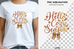 Hello Cozy Season PNG Clipart | Fall Autumn Sublimation Product Image 1