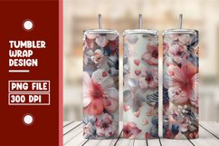 Heart Flower Tumbler Wrap Design Product Image 1