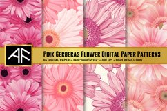 Pink Gerberas Flower Digital Paper Patterns Product Image 1