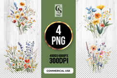 Wildflower Bouquet Clipart Sublimation PNG Product Image 1