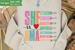 She Is Oma SVG | Mother Day PNG | Happy Mother's Day SVG Product Image 1