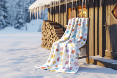 Winter throw blanket mockup Product Image 2