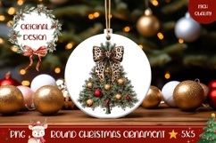 Leopard Christmas Bow Ornament, Christmas Ornament Design Product Image 1
