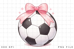 Pink Coquette Soccer PNG: Game Day Bow Shirt Design Product Image 11