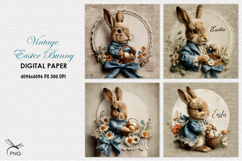 Vintage Easter Bunny digital paper Product Image 1