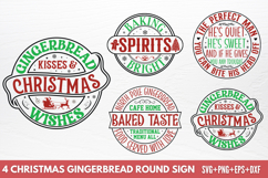 Christmas Gingerbread Round Sign SVG Product Image 1