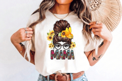Mama Messy Bun PNG sublimation | Mother's Day PNG T-Shirt Product Image 9