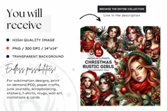 Rustic Christmas Girl clipart,Christmas png, Country woman Product Image 2
