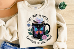 This Witch needs caffeine before spells Svg | Shirt Svg Product Image 1