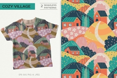 Cozy Village Landscape Seamless Pattern Product Image 1