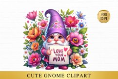 Cute gnome clipart, Gnome Mother&#039;s Day Product Image 1