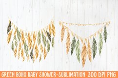 Green Boho Baby Shower Sublimation Product Image 1