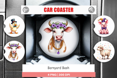 Barnyard Bash Mardi Gras Car Coaster Product Image 1