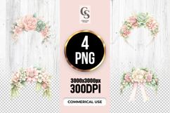 Watercolor Floral Headband Crown Clipart Sublimation PNG Product Image 1