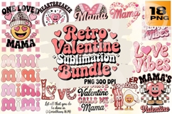 Love &amp; Lipstick Retro Valentine Quote PNG Pack Product Image 1