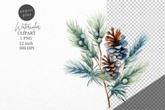 Christmas clipart, Pine branch clipart, Blue Christmas Product Image 1