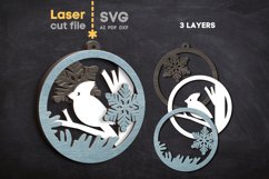 Cardinal Christmas Ornament SVG laser cut file for Glowforge Product Image 2