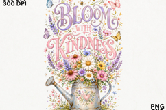 Bloom with Kindness Floral Watering Can Sublimation SVG Product Image 2