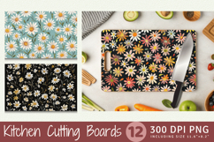 Daisy Embroidery Flowers Cutting Boards sublimation Design Product Image 1
