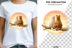 Cute Cat Couple PNG Sublimation | Romantic Kitten Love Product Image 2