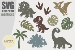 Cute Baby Dinosaur SVG laser cut file, Nursery Wall Art svg Product Image 1