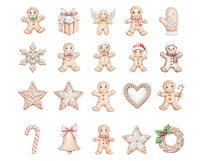 Gingerbread Cookies Clipart, 20 PNG Christmas Cookie Product Image 2
