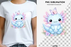Pastel kawaii axolotl png design for T-shirts Product Image 1