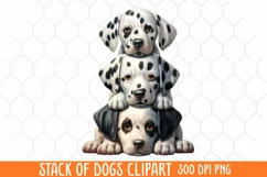 Stack Of Dogs Sublimation Clipart, Cute Puppy Clipart Product Image 1