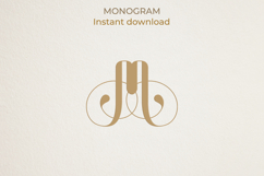 M Monogram Logo, Elegant Initial Monogram Product Image 1