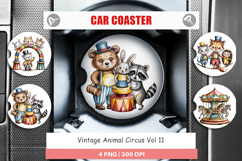 Car Coaster Vintage Animal Circus Product Image 1