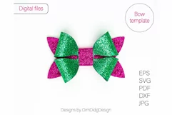 Bow svg Hairbow svg Hair bow template Faux leather bow Svg Product Image 3