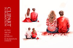 Valentines Day watercolor Romantic Couple Clipart Product Image 1