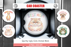 Quirky Ugly Animal Mom Car Coaster Product Image 1