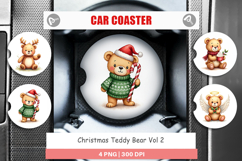 Christmas Teddy Bear Car Coaster Product Image 1