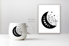 Moon phases svg, Celestial svg File, Floral moon svg Product Image 2