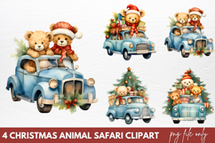 Christmas Animal Safari Clipart PNG Product Image 1