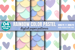 Rainbow Color Pastel Digital Paper Background PNG Product Image 1