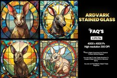 Aardvark Stained Glass Square Coaster - 04 Variations Product Image 1