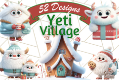Holiday Yeti Village PNG Clipart, Cute Winter Clip Art Product Image 1