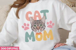 Cat Mom PNG, Cat Mom Sublimation PN Product Image 1