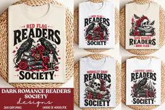 Red Flag Readers Society Dark Romance PNG, Gothic Book Lover Product Image 1