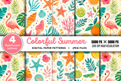 Colorful Summer Digital Paper JPG Product Image 1