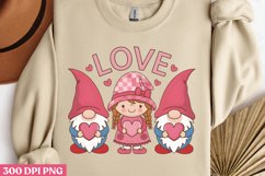 Love Valentine&#039;s Gnome PNG, Cozy Valentine Sublimation P Product Image 2