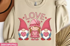 Love Valentine's Gnome PNG, Cozy Valentine Sublimation P Product Image 2
