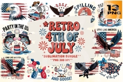 Retro 4th of July PNG Bundle Product Image 1