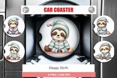 Car Coaster Sleepy Sloth Product Image 1