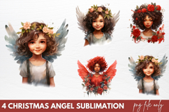 Christmas Angel Sublimation Clipart PNG Product Image 1
