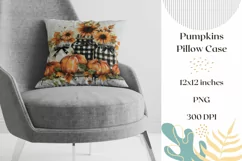 Watercolor Pumpkins Pillow, Watercolor Sunflowers Pillowcase Product Image 1