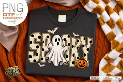 Spooky Ghost PNG DTF Preppy Halloween Polka Dot Design Product Image 7