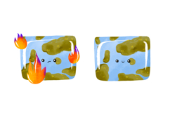 ad Earth on Fire Clipart Set Hand Drawn Climate Change Product Image 4